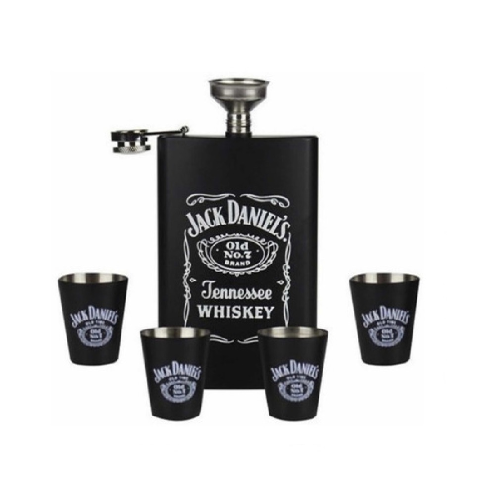 Set de Licorera Jack Daniels Copas y Embudo